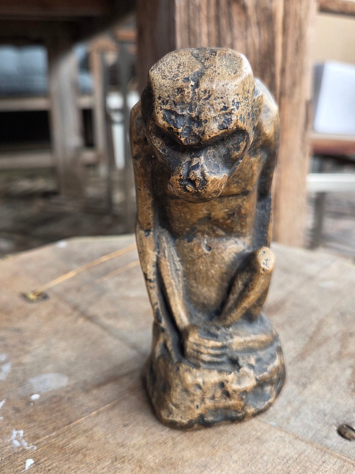 art deco sculpture aap gips/hout joseph mendes da costa?, Minder dan 20 cm, Art deco, Gips, Ophalen of Verzenden