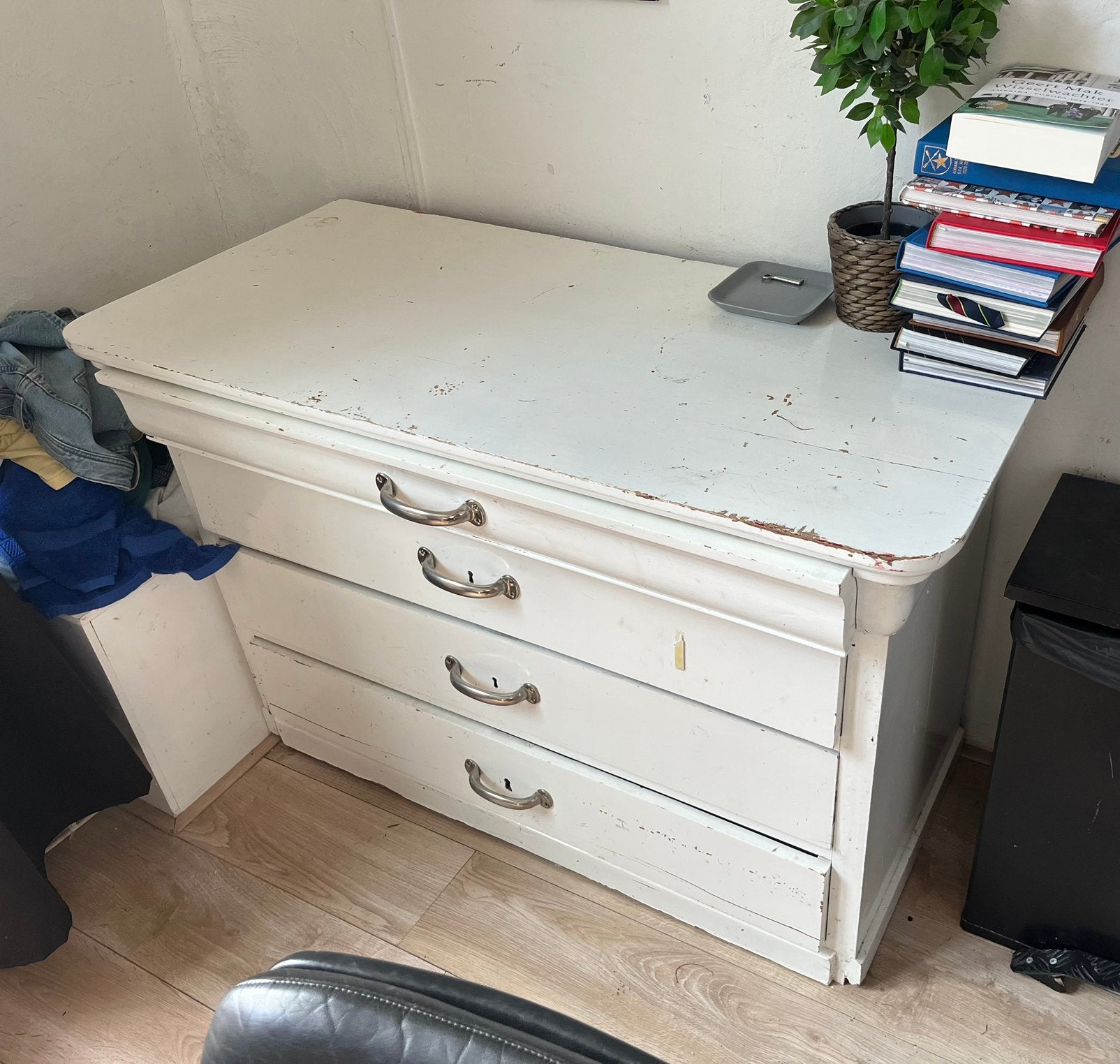 Witte ladekast, Ophalen, Gebruikt, 100 tot 150 cm, 3 of 4 laden