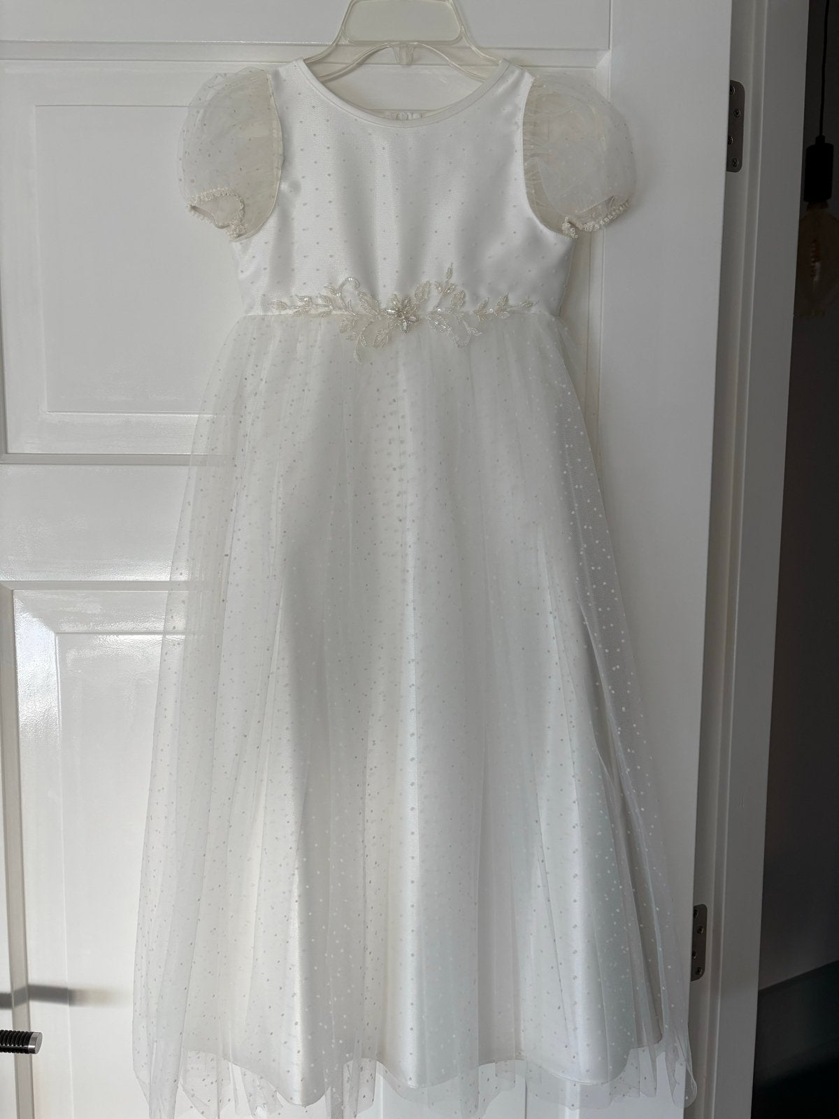 Elegante Bruidsmeisjes Jurk Maat 134 - Wit, Ophalen, Zo goed als nieuw, Meisje, Jurk of Rok
