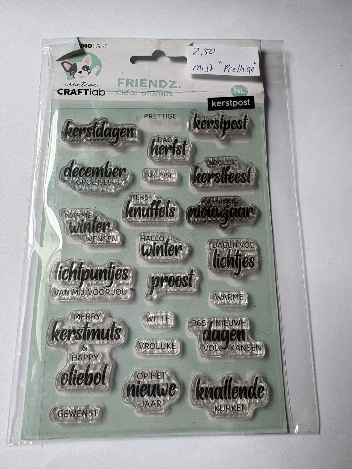 Studio light Craftlab stempel set kerstpost, Ophalen of Verzenden, Zo goed als nieuw, Clearstamp