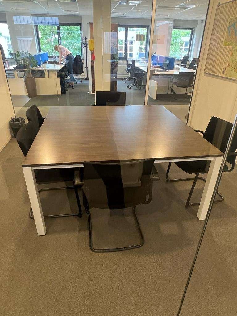 Vierkante vergadertafel / kantinetafel - 8 personen, 160 cm, VST, Ophalen of Verzenden, Zo goed als nieuw