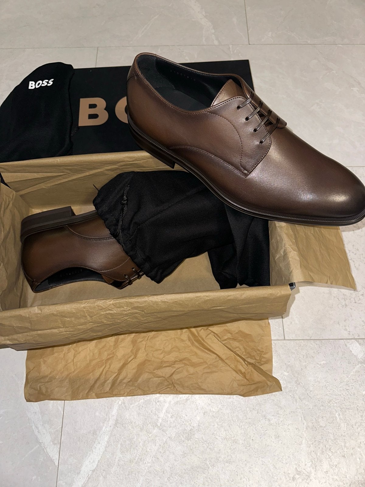 Nieuwe BOSS Derrek Derb_burb Nette Schoenen - Maat 43, Bruin, Nieuw, Ophalen of Verzenden, Veterschoenen