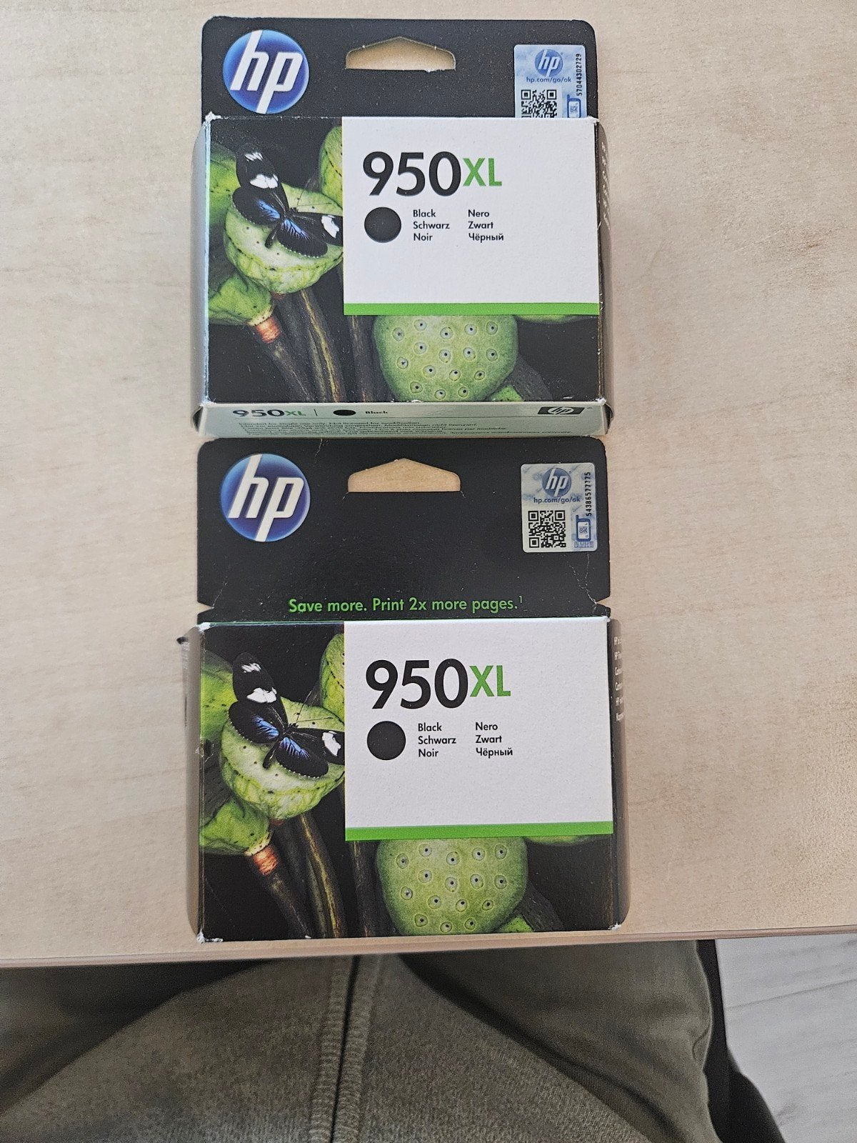 2x HP 950XL Zwarte Inktcartridge - Ongeopend, Computers en Software, Ophalen of Verzenden, Nieuw, Cartridge, HP