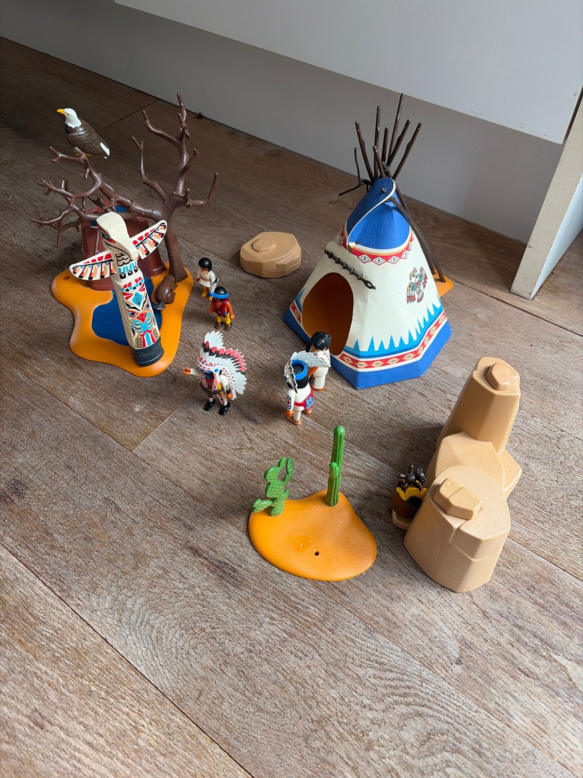 Playmobil Indianen set met tipi en totempalen, Ophalen of Verzenden, Gebruikt, Jongen of Meisje