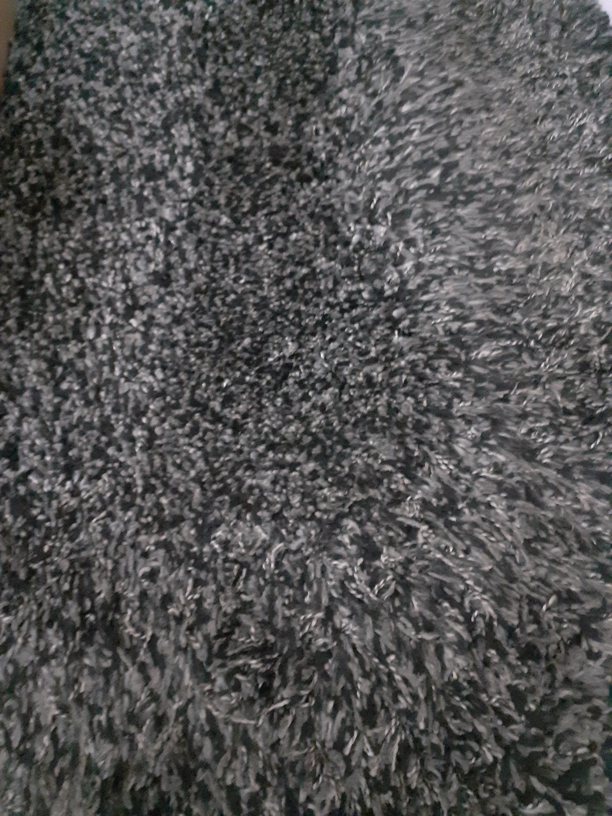 vloerkleed.hoogpolig., Ophalen, Zwart, Rechthoekig, Hoogpolig