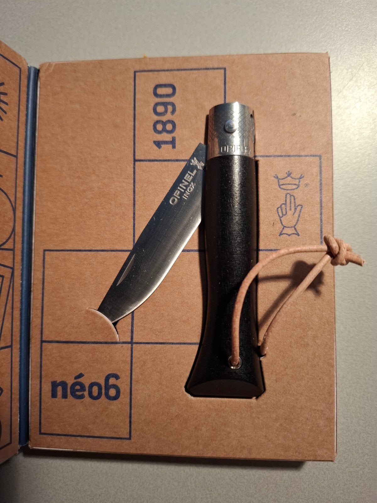 Opinel Néo 6 Opiflex Zakmes Ebony - Ebbenhout, Zwart, Gereedschap of Toebehoren, Nieuw, Overige merken