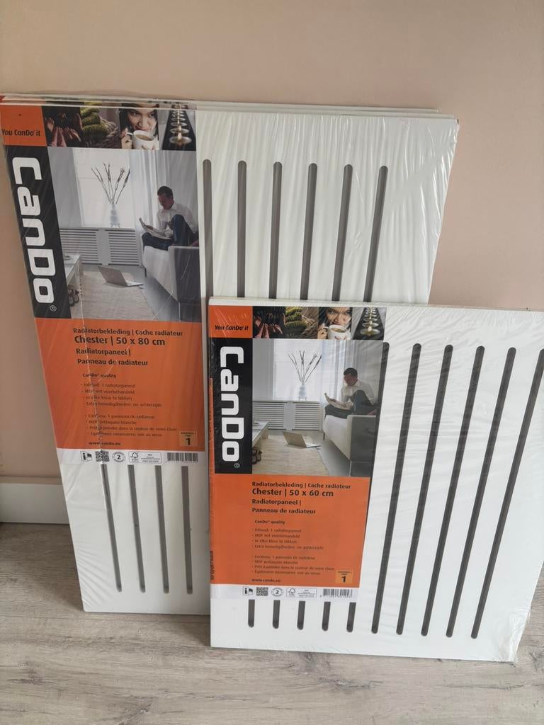 4 stuks radiatorbekleding panelen cando wit, Doe-het-zelf en Verbouw, Verwarming en Radiatoren, Ophalen, Nieuw, Minder dan 60 cm