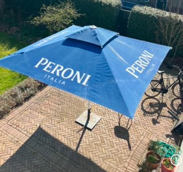 Parasol blauw, Ophalen of Verzenden, Zo goed als nieuw, Zweefparasol