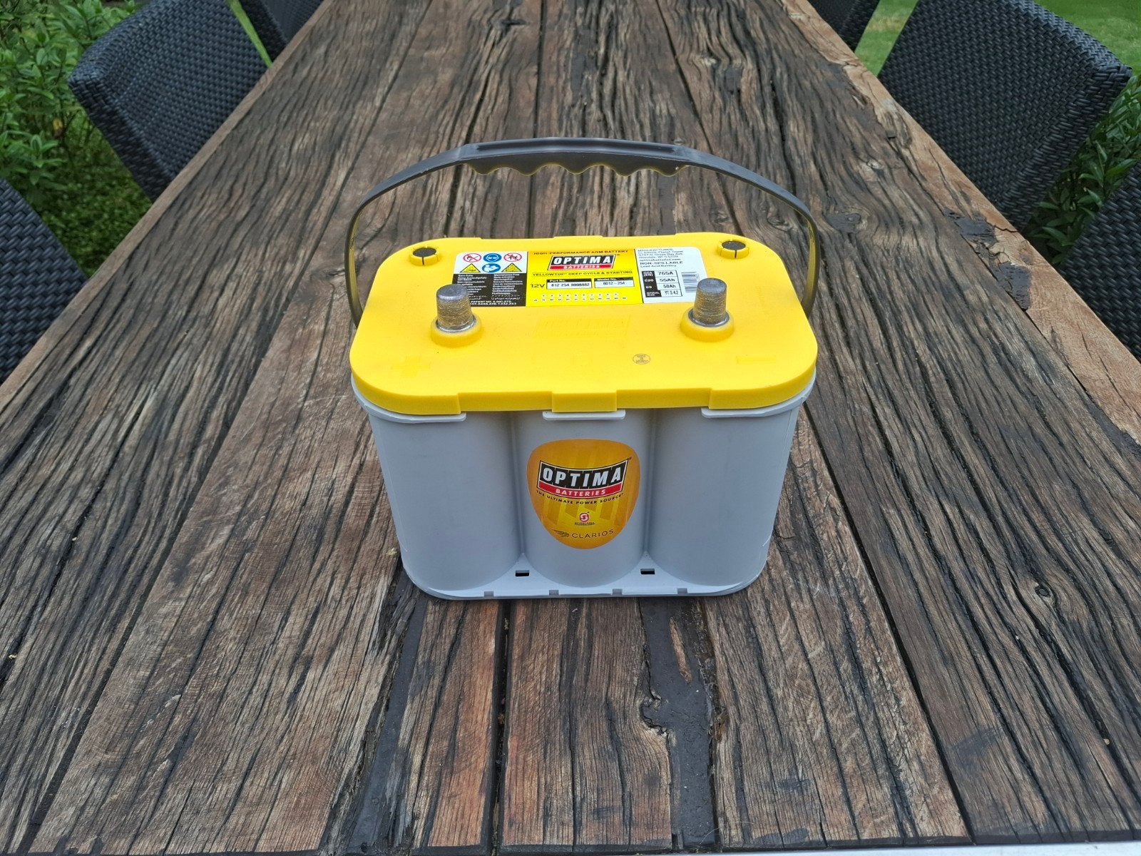 Optima Yellowtop Accu 12V 50Ah (goed werkend), Ophalen, Gebruikt