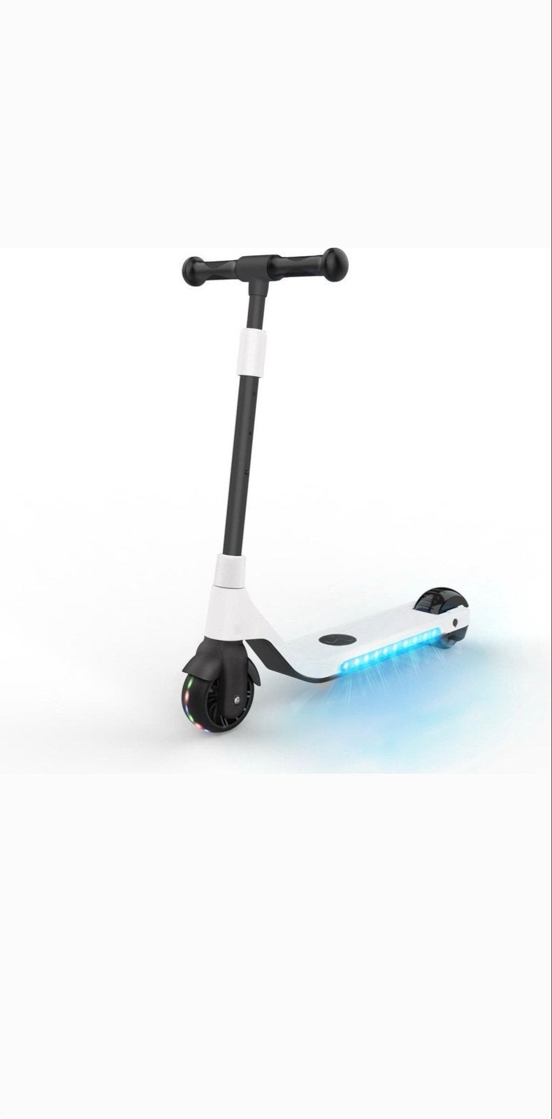 Witte elektrische step met LED-verlichting, Fietsen en Brommers, Ophalen of Verzenden, Zo goed als nieuw, Elektrische step (E-scooter)