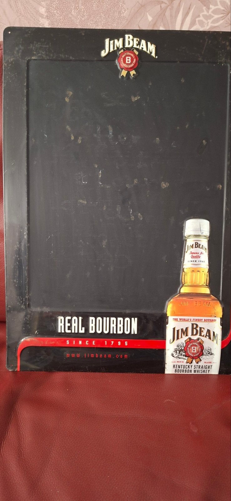 Jim Beam Whiskey Reclamekrijtbord - Real Bourbon, Ophalen of Verzenden