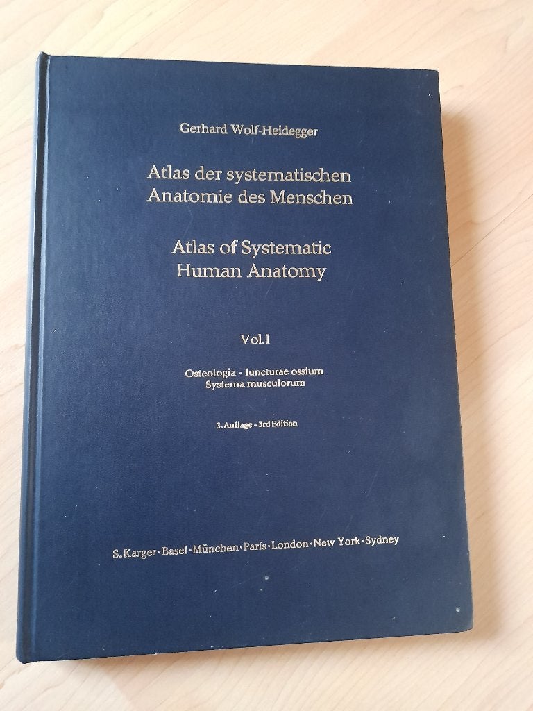 ATLAS OF SYSTEMATIC HUMAN ANATOMY G Wolf-Heidegger Vol. 1, Ophalen of Verzenden, Gelezen