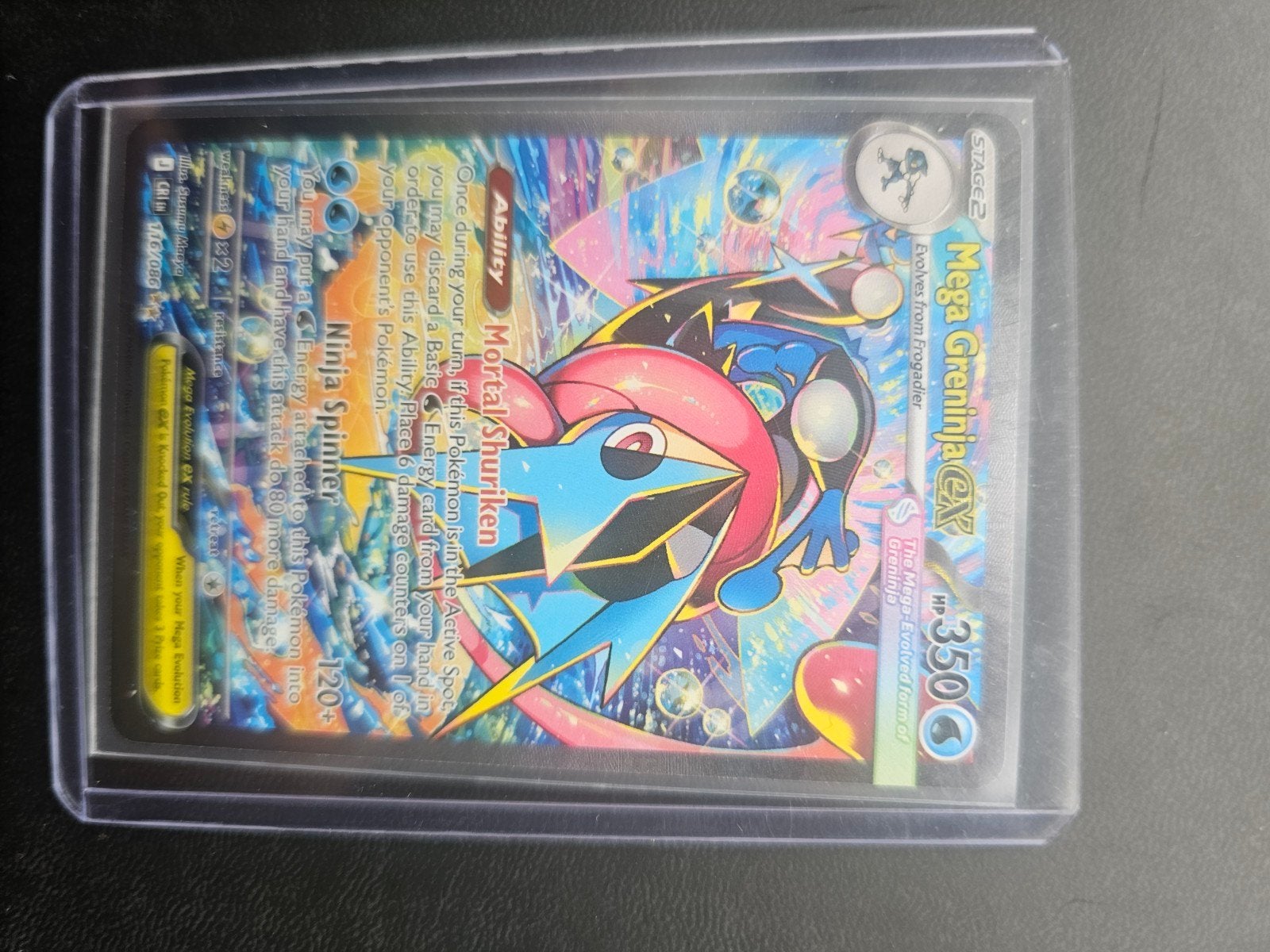 Mega Greninja EX Pokémon Kaart - Zo goed als nieuw, Verzamelen, Ophalen of Verzenden, Zo goed als nieuw