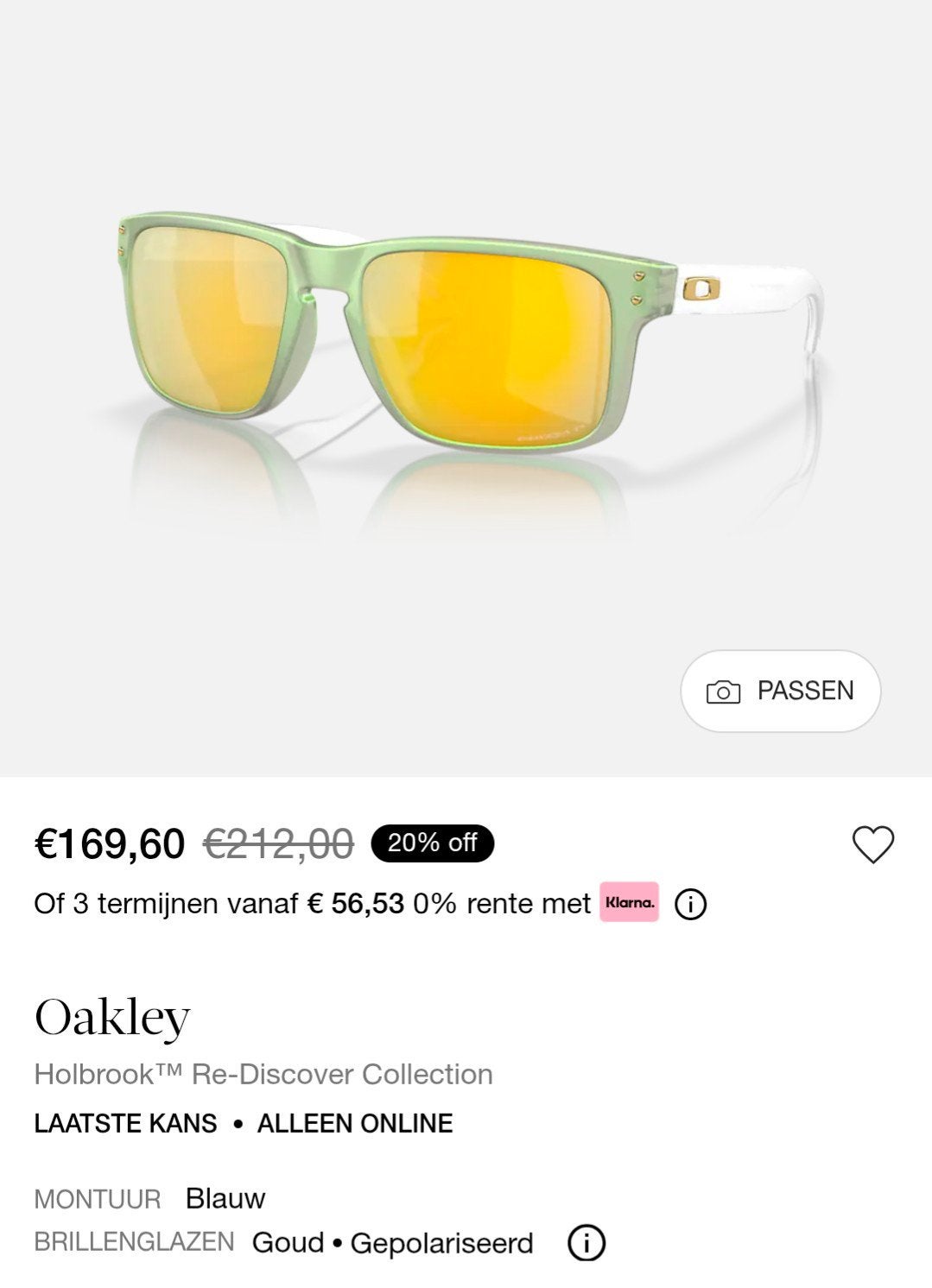Oakley Holbrook Prizm Polarized, Sieraden, Tassen en Uiterlijk, Zonnebril, Ophalen of Verzenden, Zo goed als nieuw, Oakley