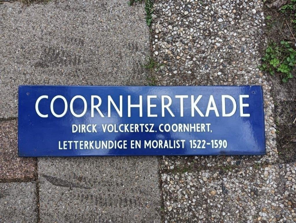 Straatnaambord  - Coornhertkade, Ophalen of Verzenden, Gebruikt