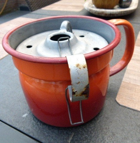 emaille melkkoker  vintage, Antiek en Kunst, Ophalen of Verzenden