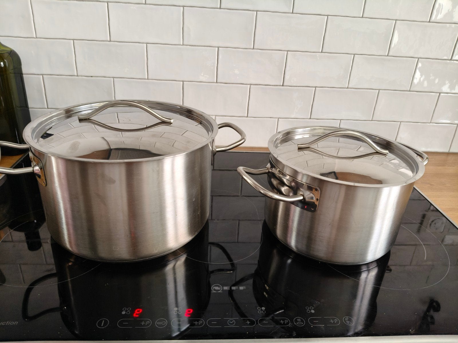 RVS Pannenset Sola - 5 liter en 3 liter, Gebruikt, Pannenset, Ophalen of Verzenden, Rvs