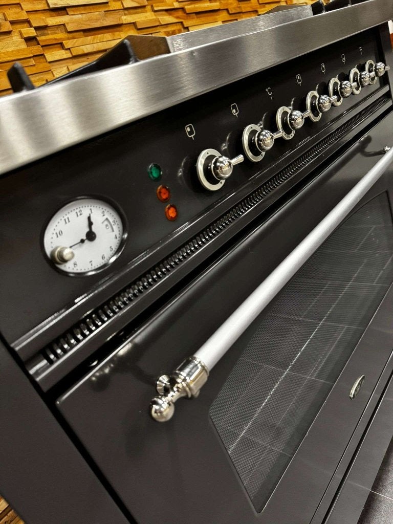 Luxe Boretti Fornuis 90cm antraciet + rvs 1 oven frytop, Niet ingevuld, 60 cm of meer, Niet ingevuld, Ophalen of Verzenden