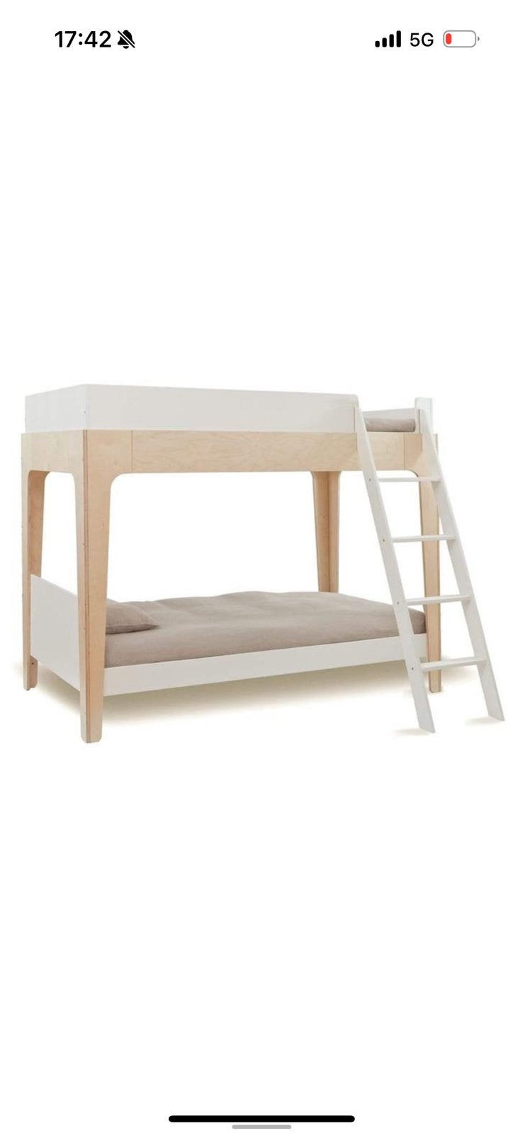 Oeuf NYC stapelbed, Ophalen, Zo goed als nieuw, 180 cm of meer, 85 tot 100 cm