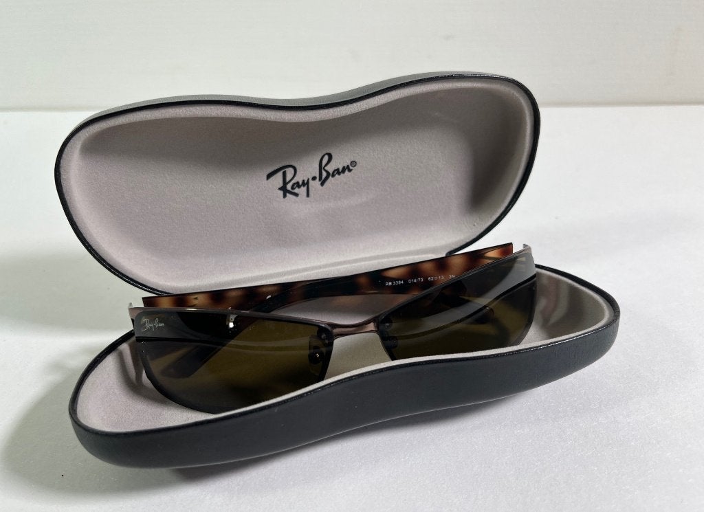 Ray-Ban Zonnebril RB 3394 Maat 62, Gebruikt, Zonnebril, Bruin, Ophalen of Verzenden