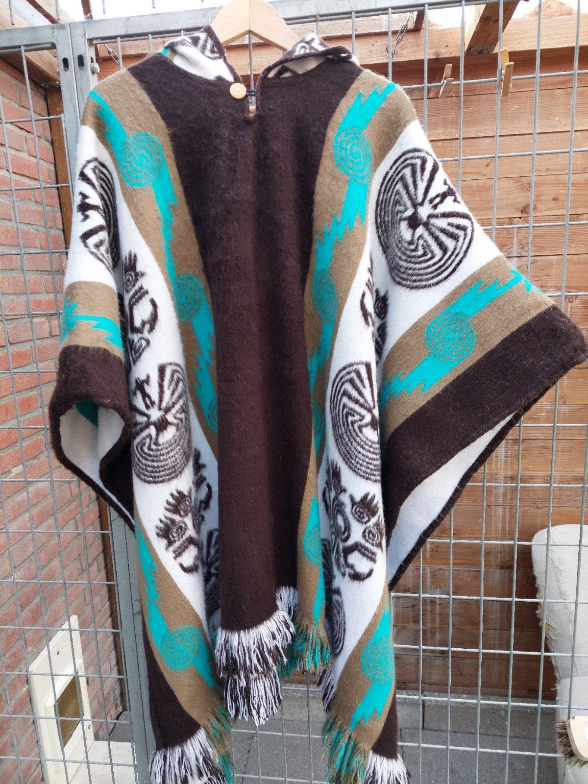 Prachtige warme poncho Te Jidos Diaz, Te Jidos Diaz, Beige, Maat 46/48 (XL) of groter, Ophalen of Verzenden