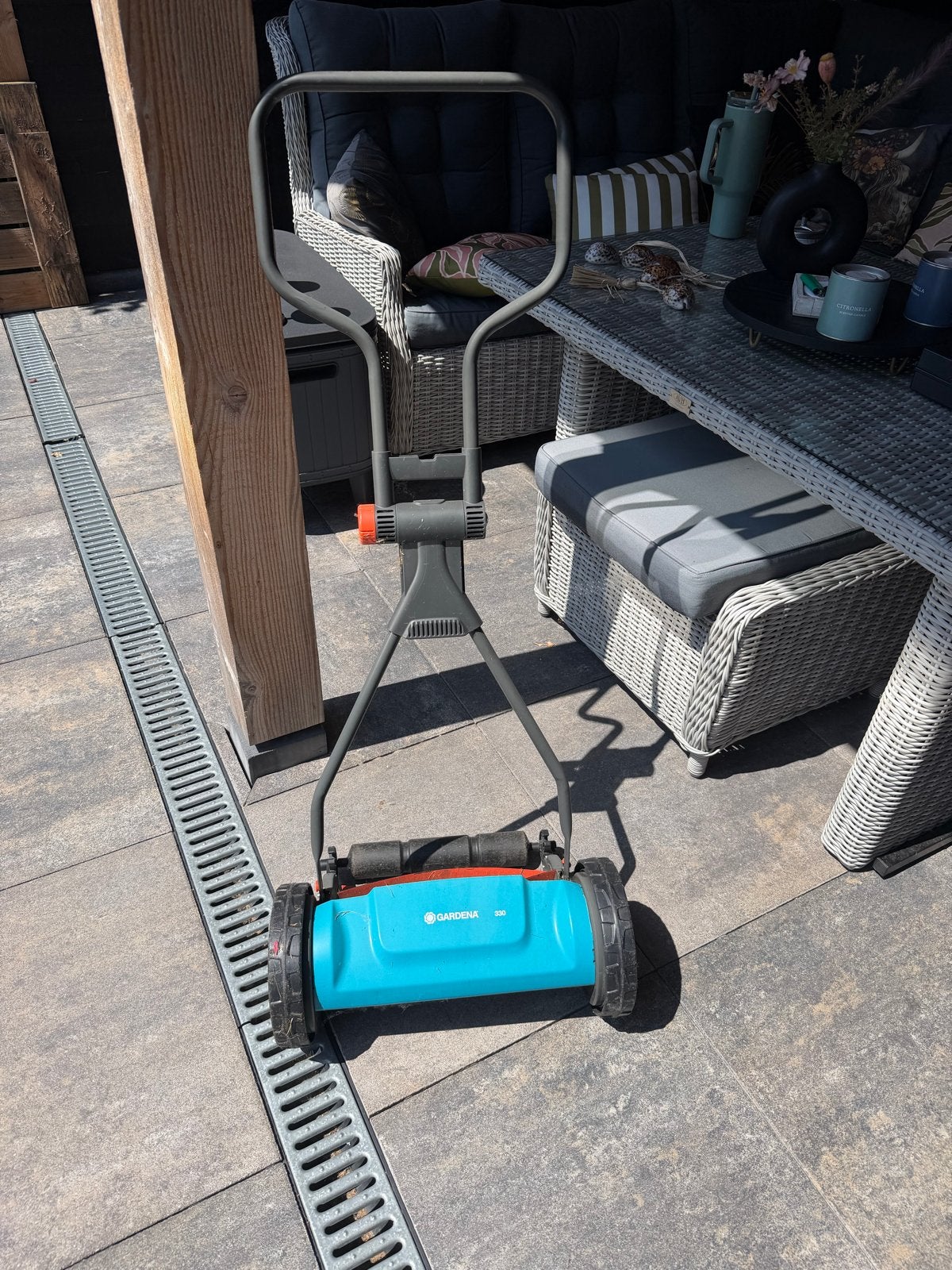 Gardena en Ferm grasmaaiers: hand- en elektrische maaier, Tuin en Terras, Grasmaaiers, Ophalen, Gebruikt, Elektrische grasmaaier
