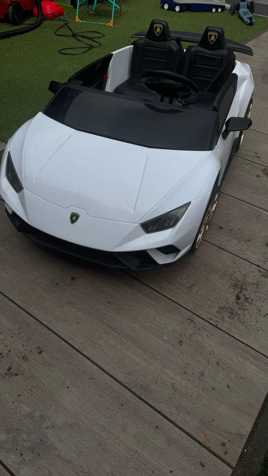 Elektrische kinderauto Lamborghini Huracán - Wit, Ophalen, Gebruikt, Loopvoertuig