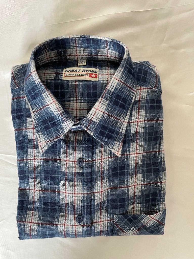 Great Stone blauw houthakkers overhemd XXL 45/46 Flanel, Blauw, Great Stone, Ophalen of Verzenden, Zo goed als nieuw