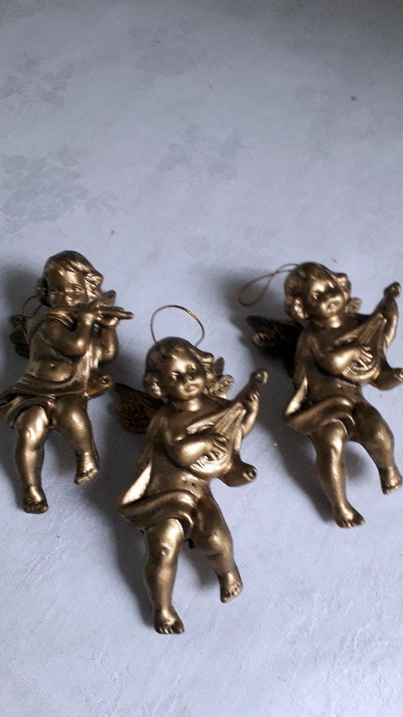 3 GOUDKLEURIGE  ENGELTJES, Ophalen of Verzenden