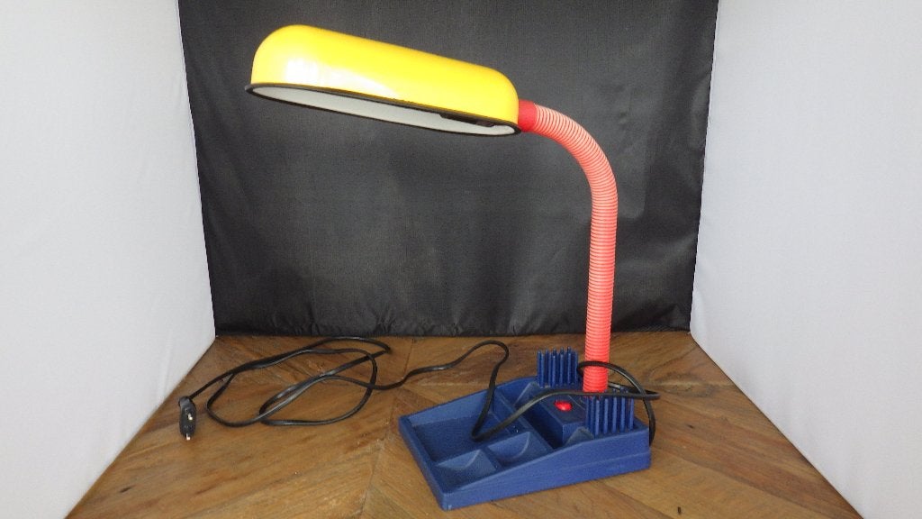 vintage bureaulamp/organizer (Memphis stijl), Bureaulamp, Vintage, Overige fittingen, Ophalen of Verzenden
