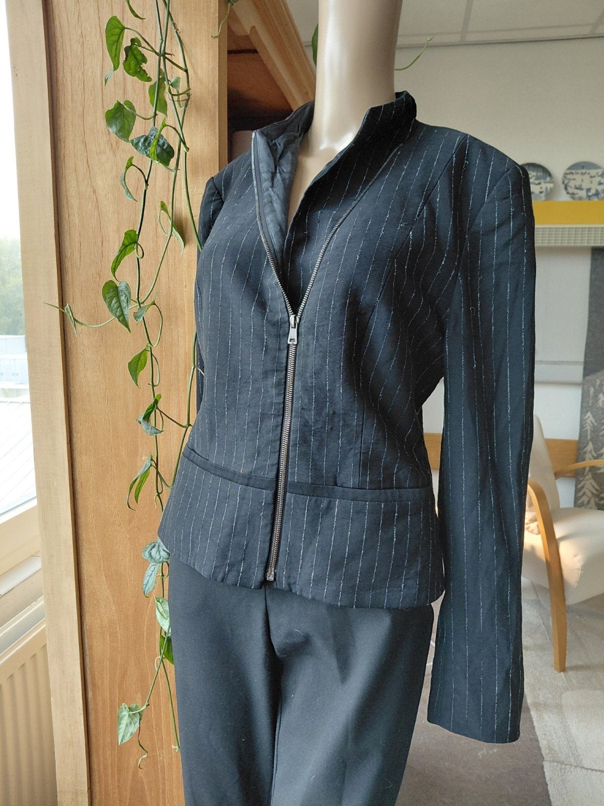 Marccain wollen blazer M/ L (4), Verzenden, Zwart, Maat 42/44 (L), Zo goed als nieuw
