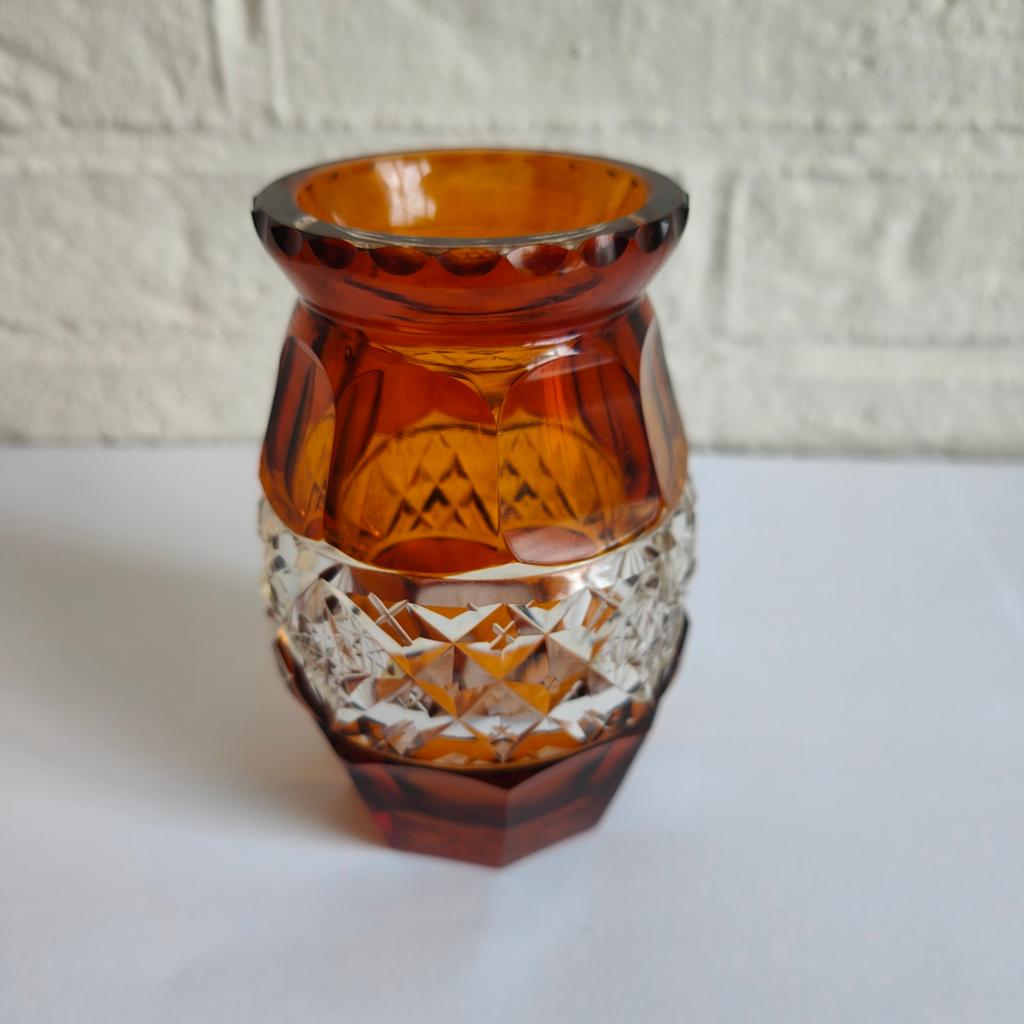 handgeslepen vaasje van glas ong. 1900., Ophalen of Verzenden
