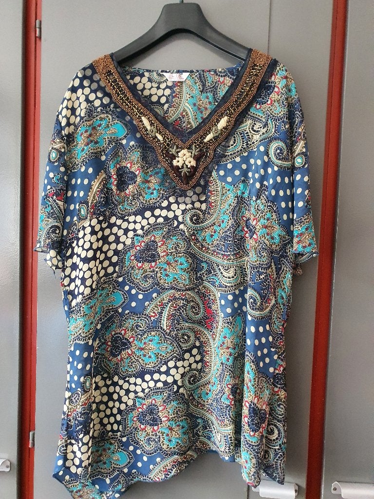 Leuke Lange Dames Tuniek - Valt als Maat L/XL - Ibiza Stijl, Kleding | Dames, Ophalen of Verzenden, Zo goed als nieuw, Maat 46/48 (XL) of groter