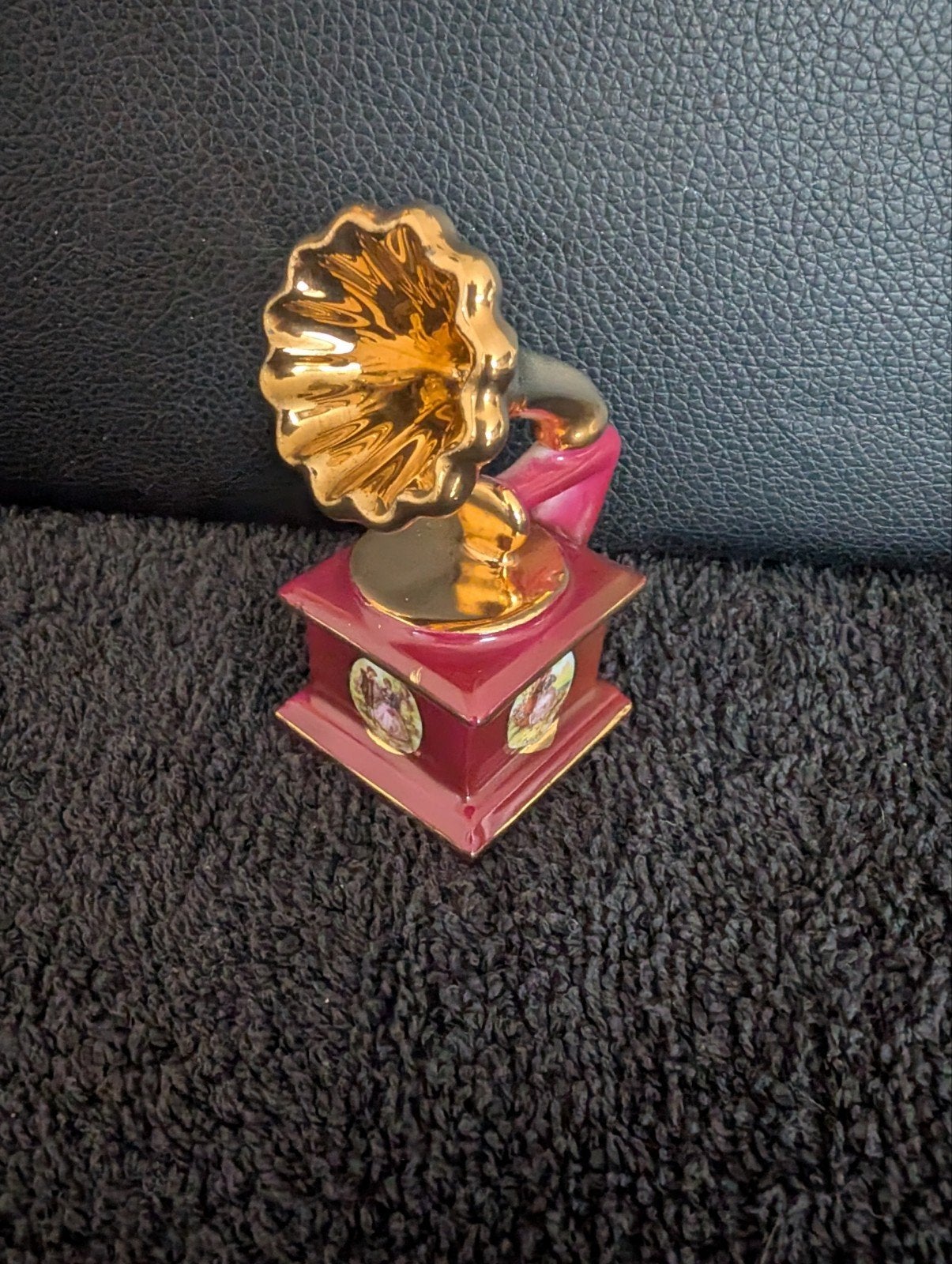 Vintage Limoges Frankrijk Grammofoon Miniatuur, Ophalen of Verzenden
