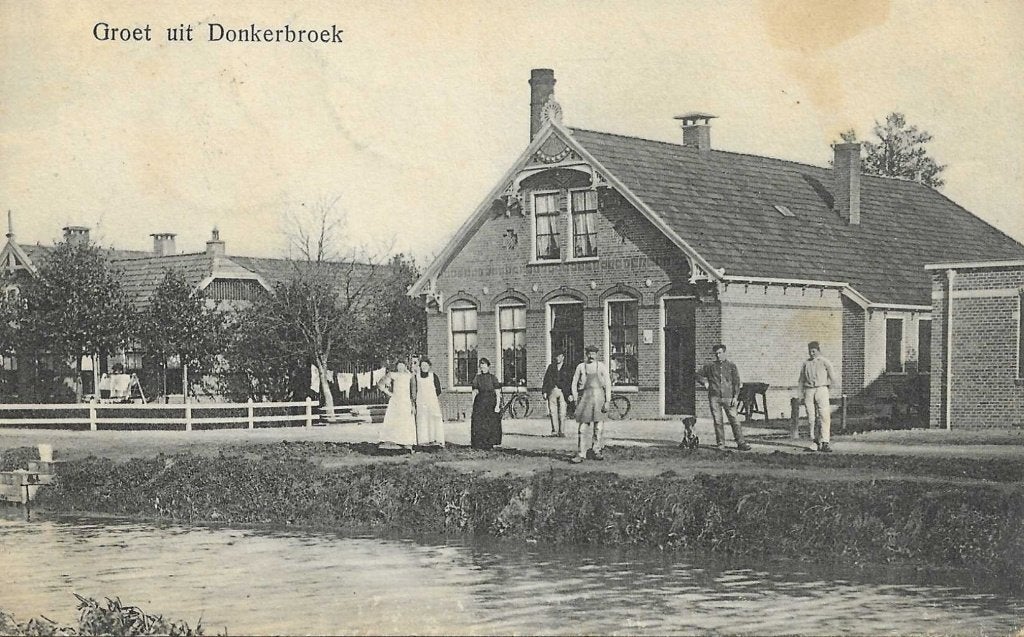 Donkerbroek, Dorpsgezicht, Verzenden, Voor 1920, Gelopen, Friesland