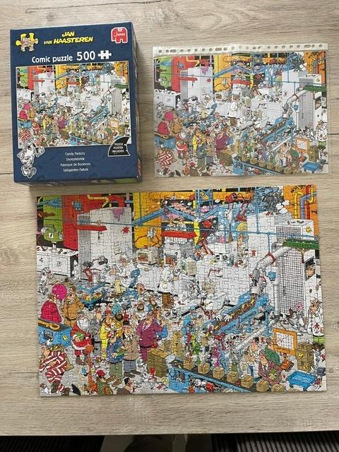 Puzzel Jan van Haasteren "de snoepfabriek" 500 stukjes, Hobby en Vrije tijd, Denksport en Puzzels, Ophalen of Verzenden, 500 t/m 1500 stukjes