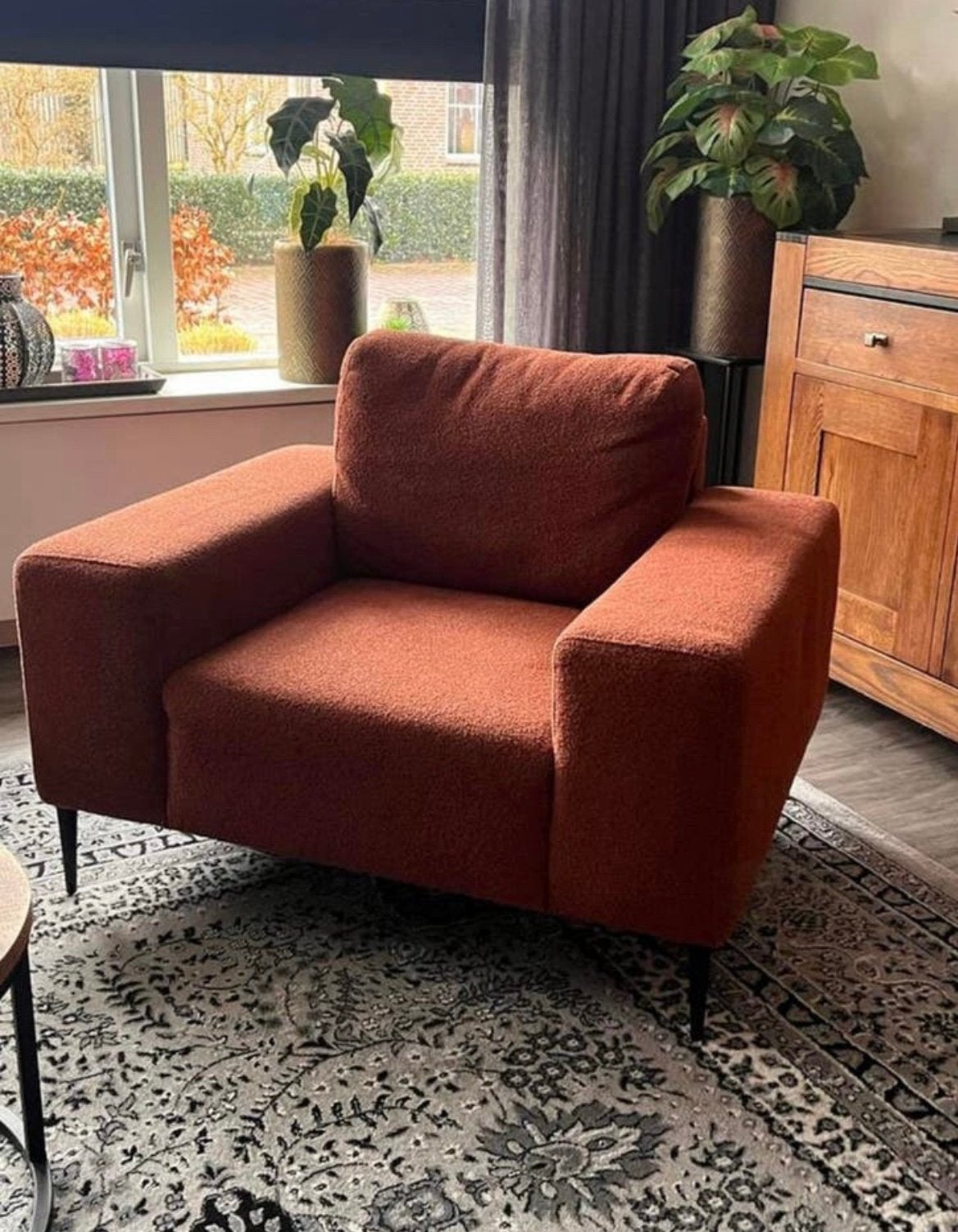 Moderne fauteuil, Ophalen, 75 tot 100 cm, Zo goed als nieuw, 100 tot 125 cm
