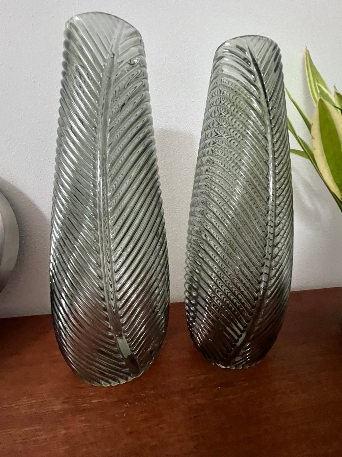 Groene glazen vazen, 40 cm hoog! zgan, Ophalen, Glas