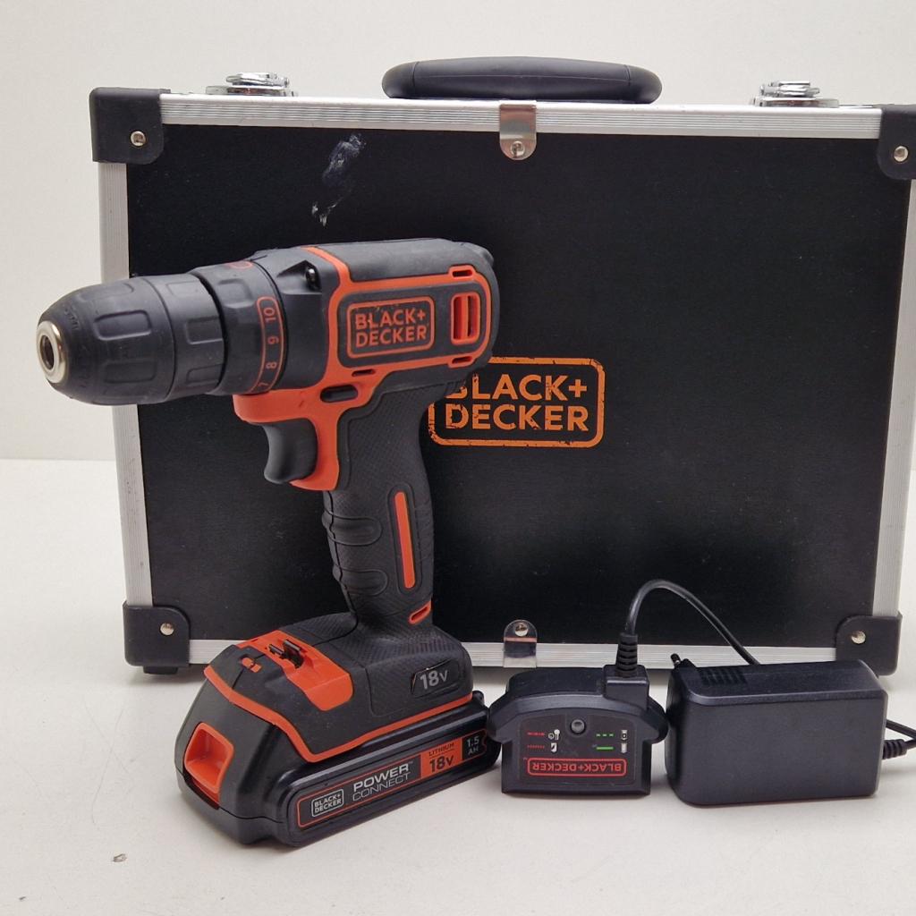 Black+Decker BDCDC18 18V Accuboormachine, Doe-het-zelf en Verbouw, Gereedschap | Boormachines, Black en Decker, Zo goed als nieuw