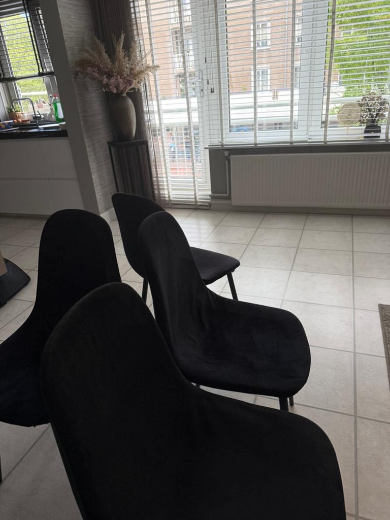 Zwarte velvet stoelen, Ophalen, Gebruikt, Overige typen