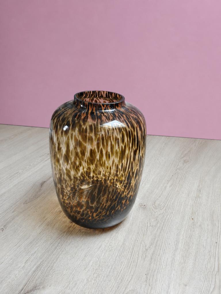 Vaas cheetah print, Overige kleuren, Nieuw, Ophalen of Verzenden, Glas