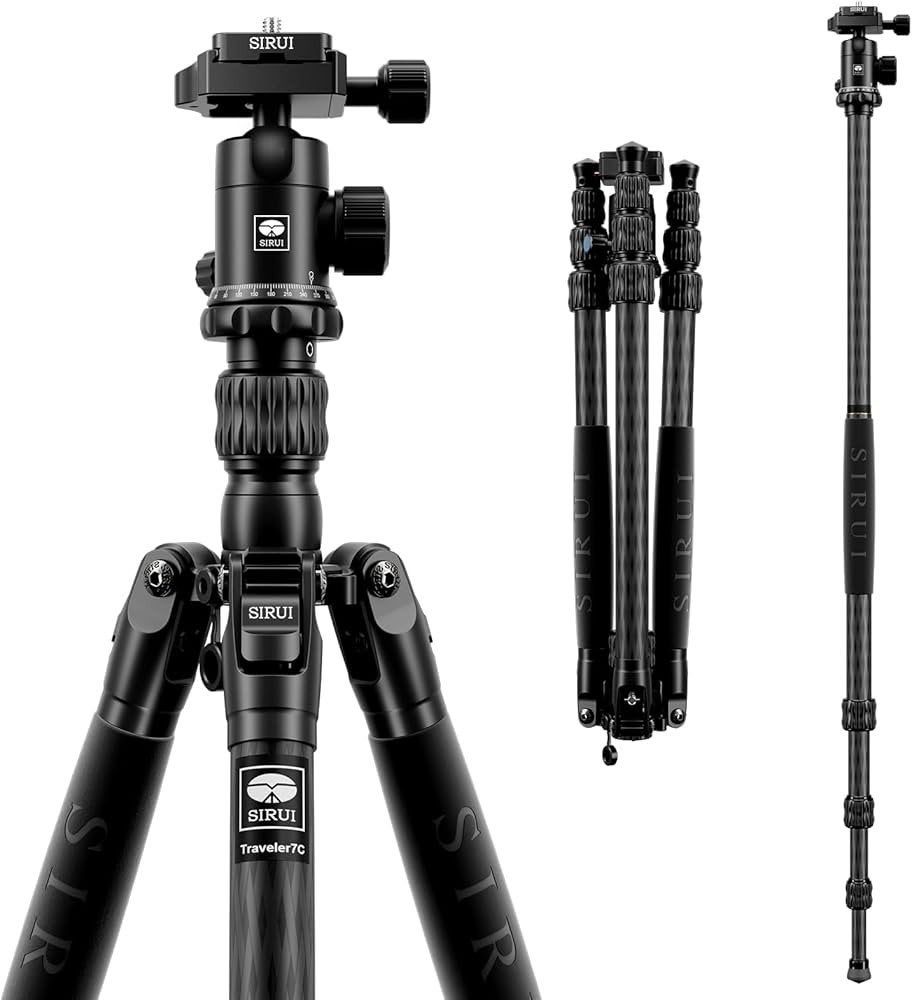 Sirui Traveler 7C carbon statief (nieuwstaat), Zo goed als nieuw, 150 tot 175 cm, Met balhoofd, Ophalen of Verzenden