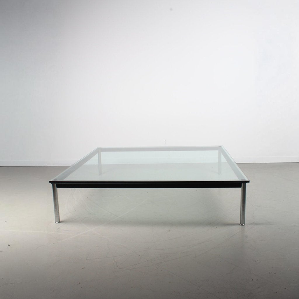 1x Cassina Le Corbusier LC10 Tafel Helder Glas – Chroom, Niet ingevuld, Ophalen of Verzenden, 75 cm of meer, Niet ingevuld