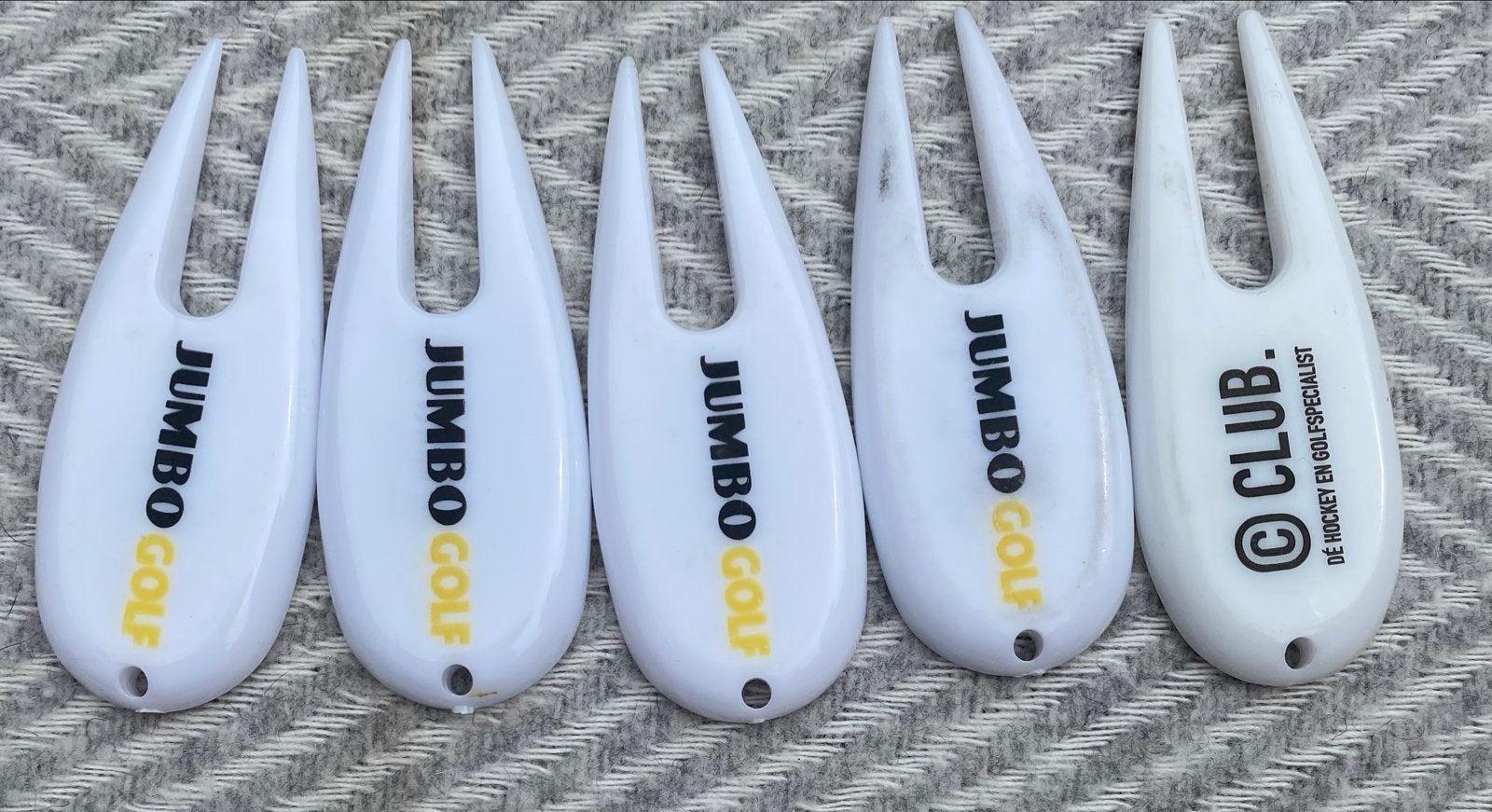 Golf pitchforkjes Jumbo Golf & Club. (5 stuks), Ophalen of Verzenden, Gebruikt, Overige typen, Overige merken