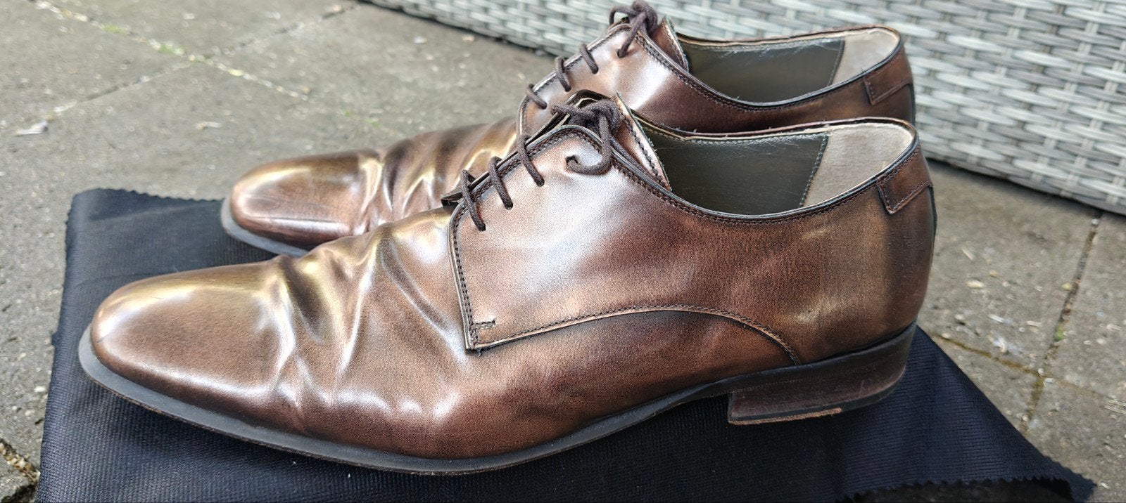 Bronzen heren (trouw)schoenen maat 44, Ophalen of Verzenden