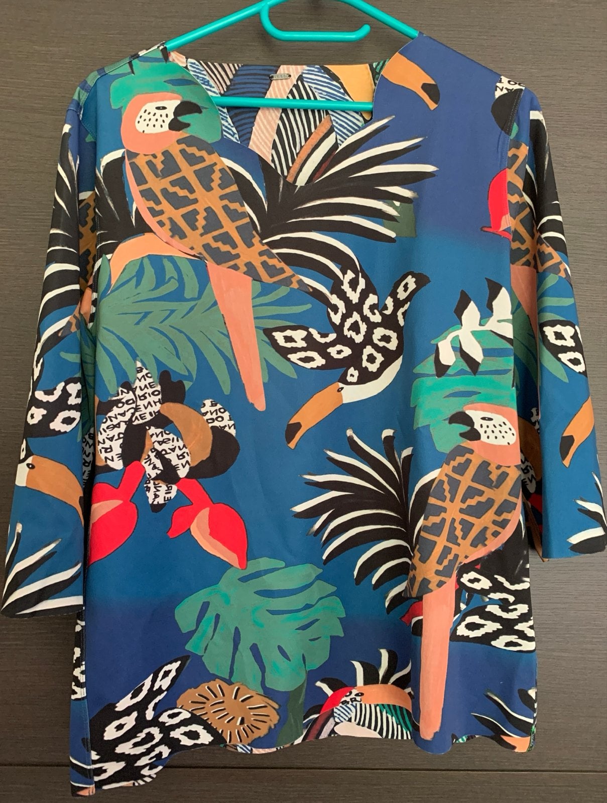 Lizzy & Coco omkeerbare shirt met tropische print, Maat 38/40 (M), Meerkleurig, Ophalen of Verzenden, Lange mouw
