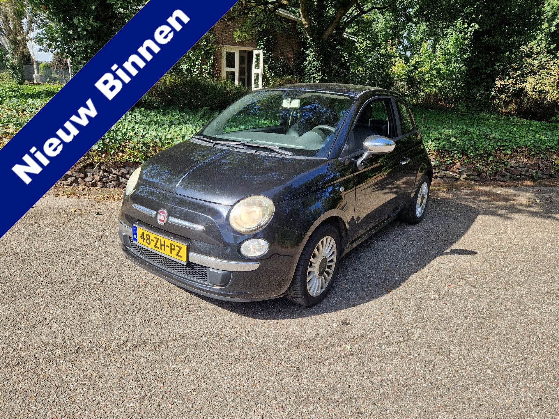 Fiat 500 1.2, zwart (bj 2008), Auto's, Gebruikt, 1242 cc, 4 cilinders, 840 kg