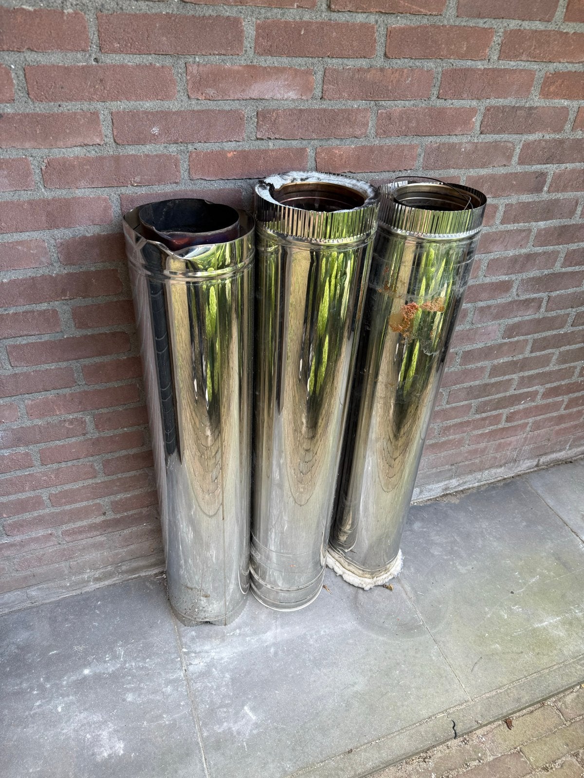 RVS dubbelwandige rookgasafvoerbuizen, Gebruikt, Overige typen, Minder dan 60 cm, Ophalen of Verzenden