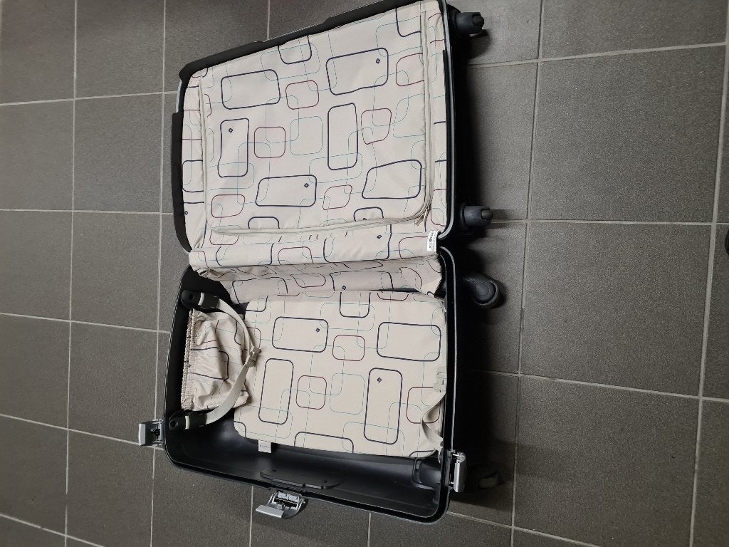 Grijze samsonite koffer, Gebruikt, Hard kunststof, Slot, 35 tot 45 cm