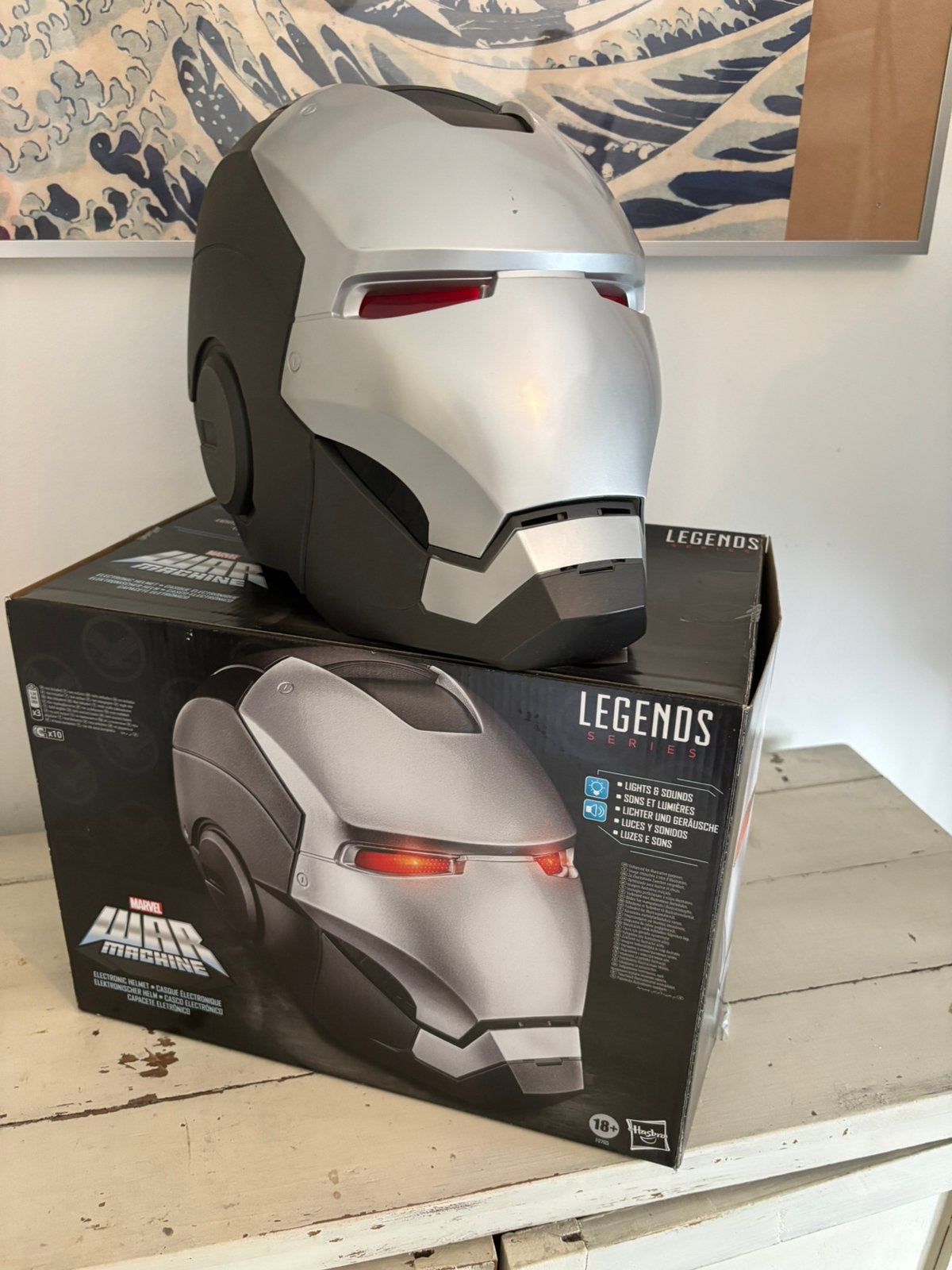 Marvel legend series WAR MACHINE/IRON MAN helm, Ophalen of Verzenden, Zo goed als nieuw, Film, Beeldje, Replica of Model